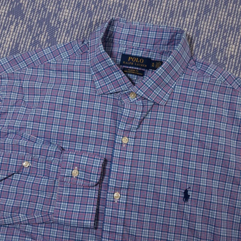 Polo Ralph Lauren Shirt Mens XL Classic Fit Performance Cotton Stretch Pony Logo